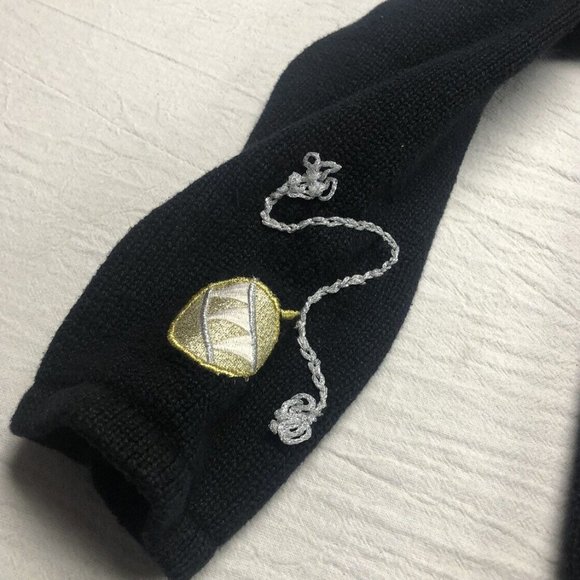 STUDIO JOY Christmas Sweater Sz S Silver Gold Jeweled Trees Designers Originals - Picture 4 of 9